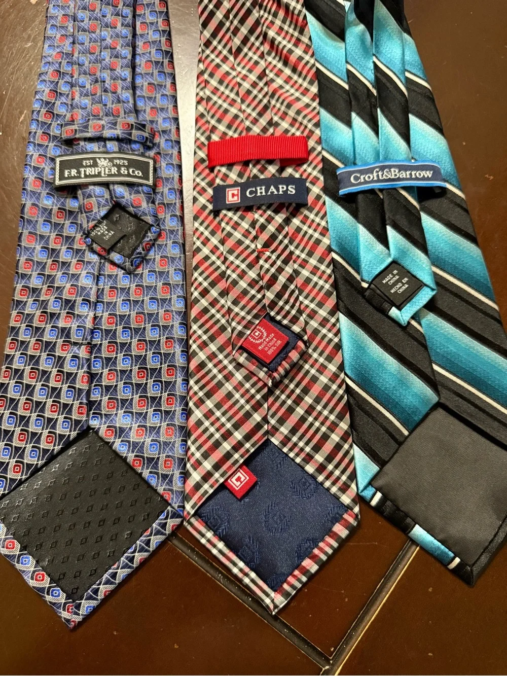 Chaps Blue & Black Striped Tie